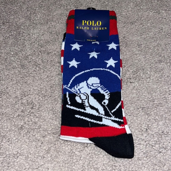 Polo Ralph Lauren downhill ski skier socks new mens 1992 Stadium shoe sz 6 12.5